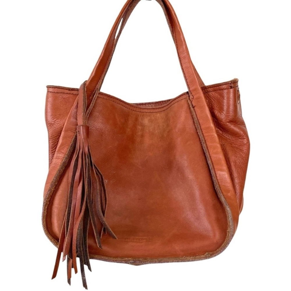 Margot Tan Leather Shoulder Bag with Tassel - Picture 7 of 9